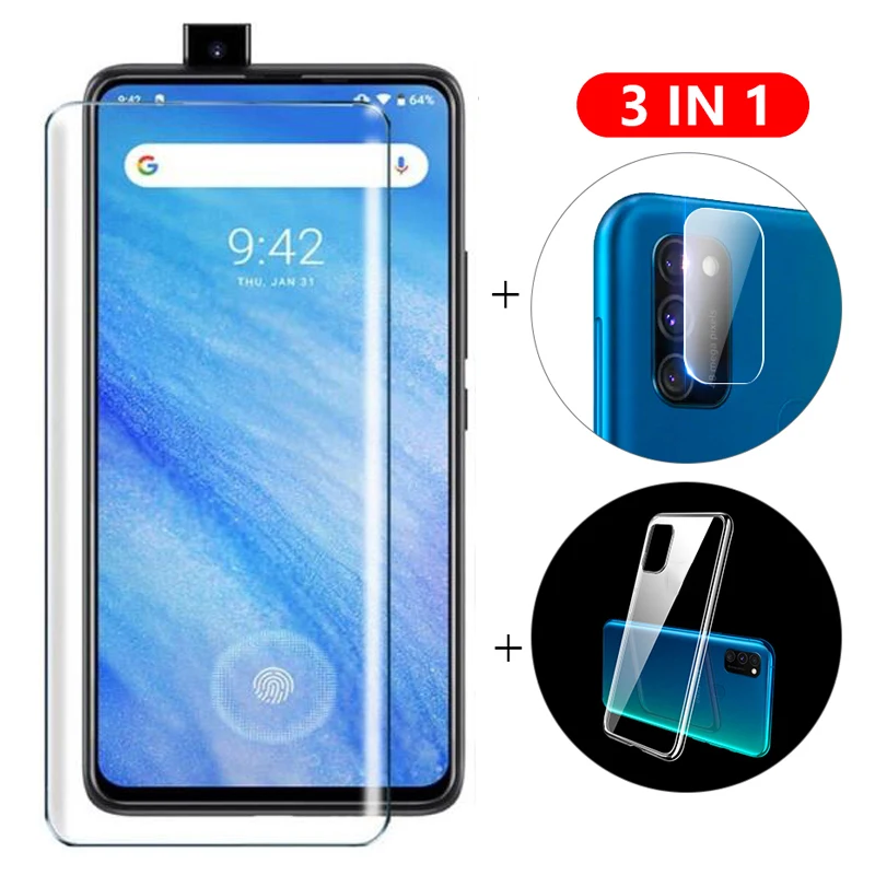 Чехол 3 в 1 + закаленное стекло для камеры UMIDIGI S5 Pro защитное экрана 3D