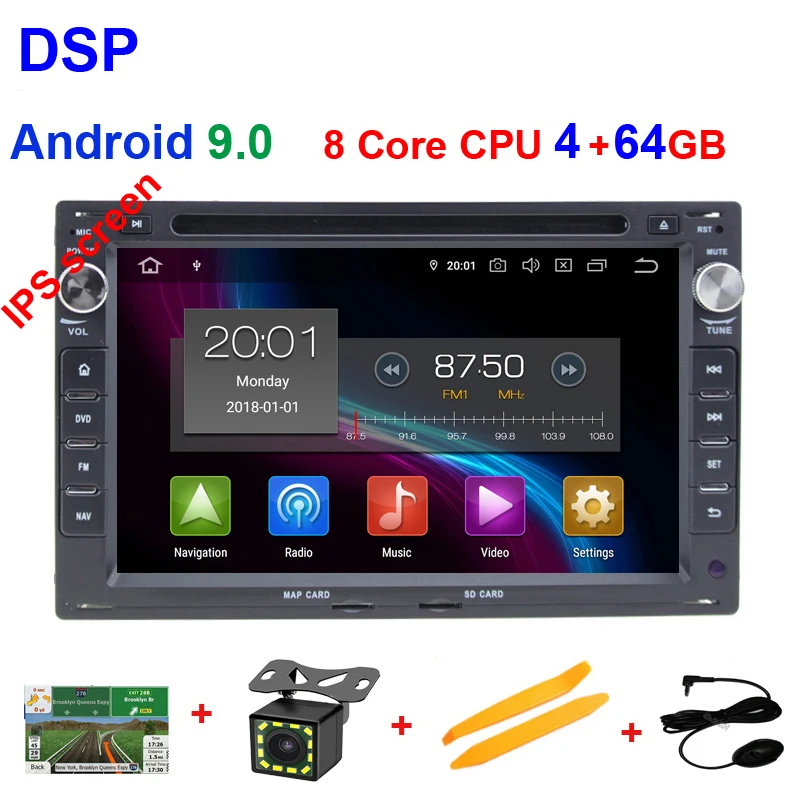 Octa Core 4G 64G DSP 4G+ 64G PX5 ips HD Android 9,0 автомобильный DVD мультимедийный плеер для VW Golf4 T4 Passat B5 Sharan с wifi BT Радио gps навигация - Цвет: Octa Core 4G 64G DSP