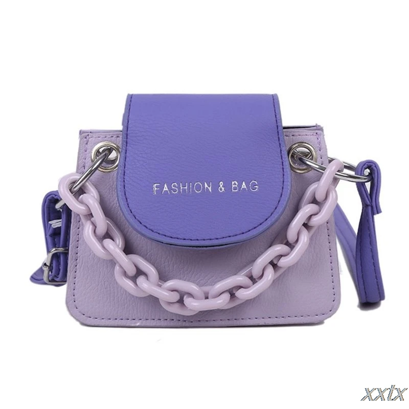 

Women Girl Small PU Handbag Shoulder Messenger Acrylic Chain Crossbody Bag Satchel Tote Purse