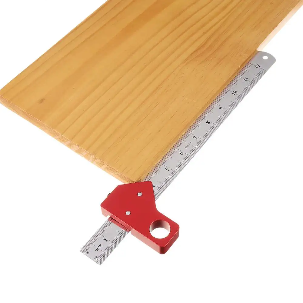 

30cm Stainless Steel 45/90 Degree Line Scriber Angle Ruler Metric Magnetic Positioning Measuring Ruler Woodworking Tool