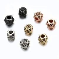 geometric cz diy rhombus beads charms for european bracelets necklace fashion spacer cubic zircon beads jewelry making findings
