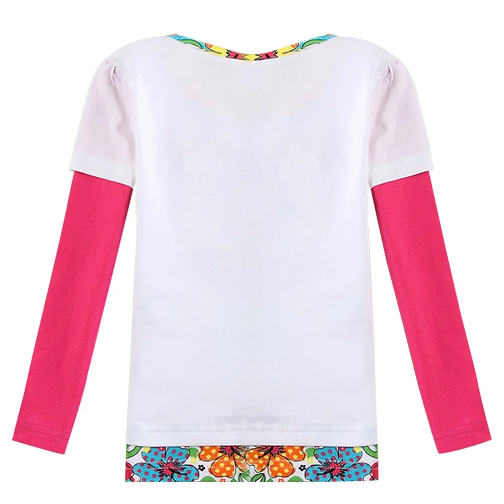 Футболка для девочек с длинным рукавом и вышивкой бабочки новинка Осенняя