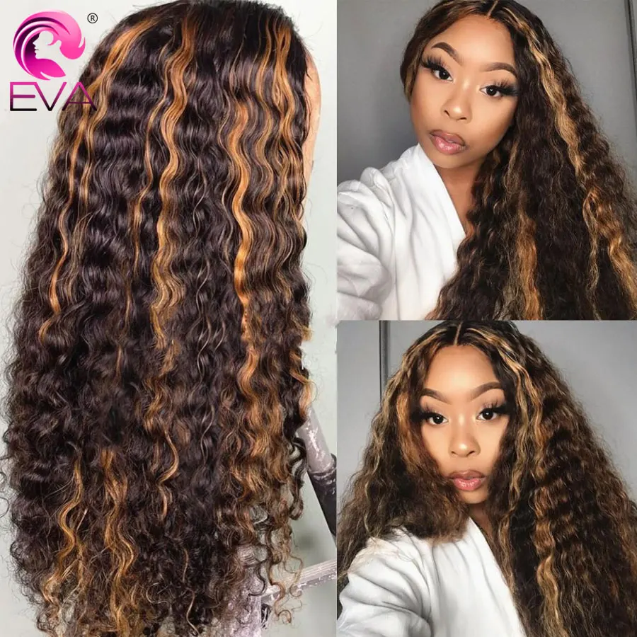 

Blonde Highlight Lace Front Wig Water Wave Ombre Colored Human Hair Wigs For Women 13x6 Lace Front Human Hair Wigs Pre Plucked