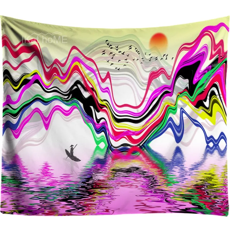 

Mountain Tapestry Wall Hanging Home Dorm Decor Japanese Wall Tapestry Abstract Painted Sunset Wall Carpet Hippie Tapestry Cloth