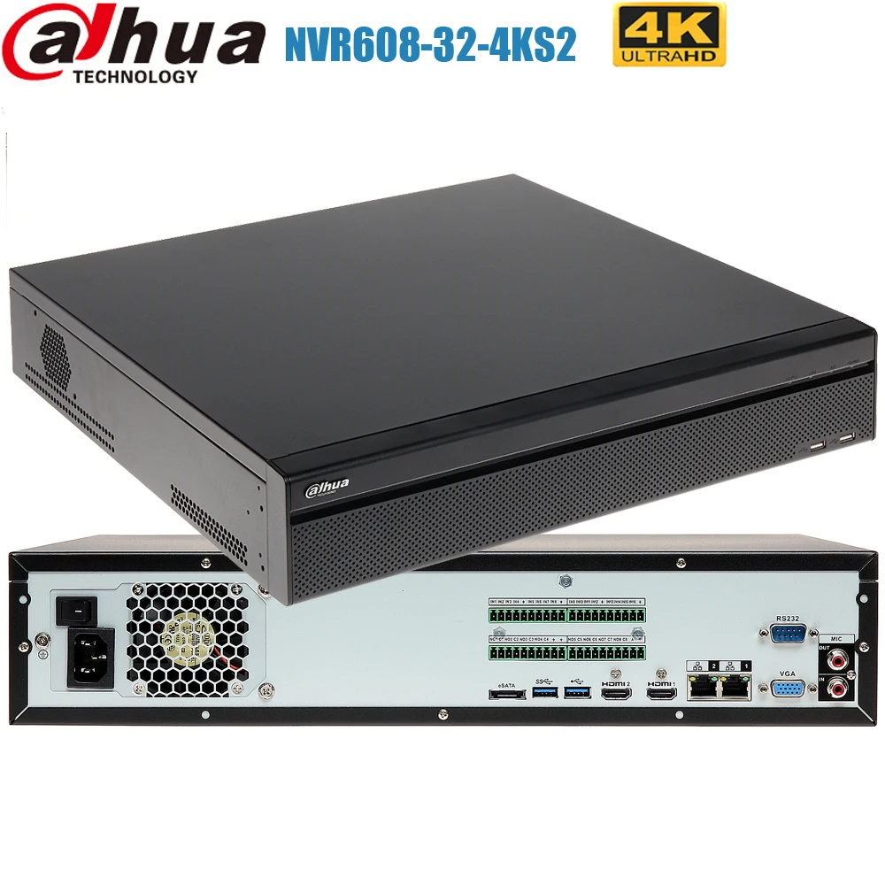 Сетевой видеорегистратор Dahua mutil язык 4K 32ch DH NVR608 32 4KS2 канала Onvif H.265 сети DHI