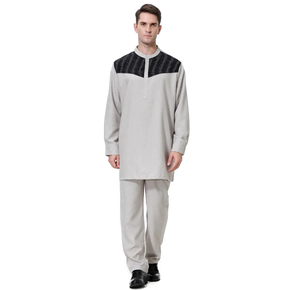 Мусульманская Арабская Мужская Тауб Thawb Caftan костюм исламский Абая джилбаб