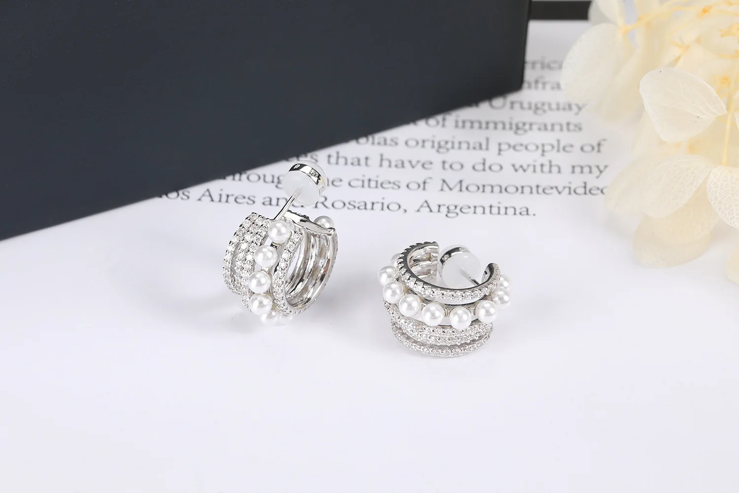 

New personality pearl line earrings
