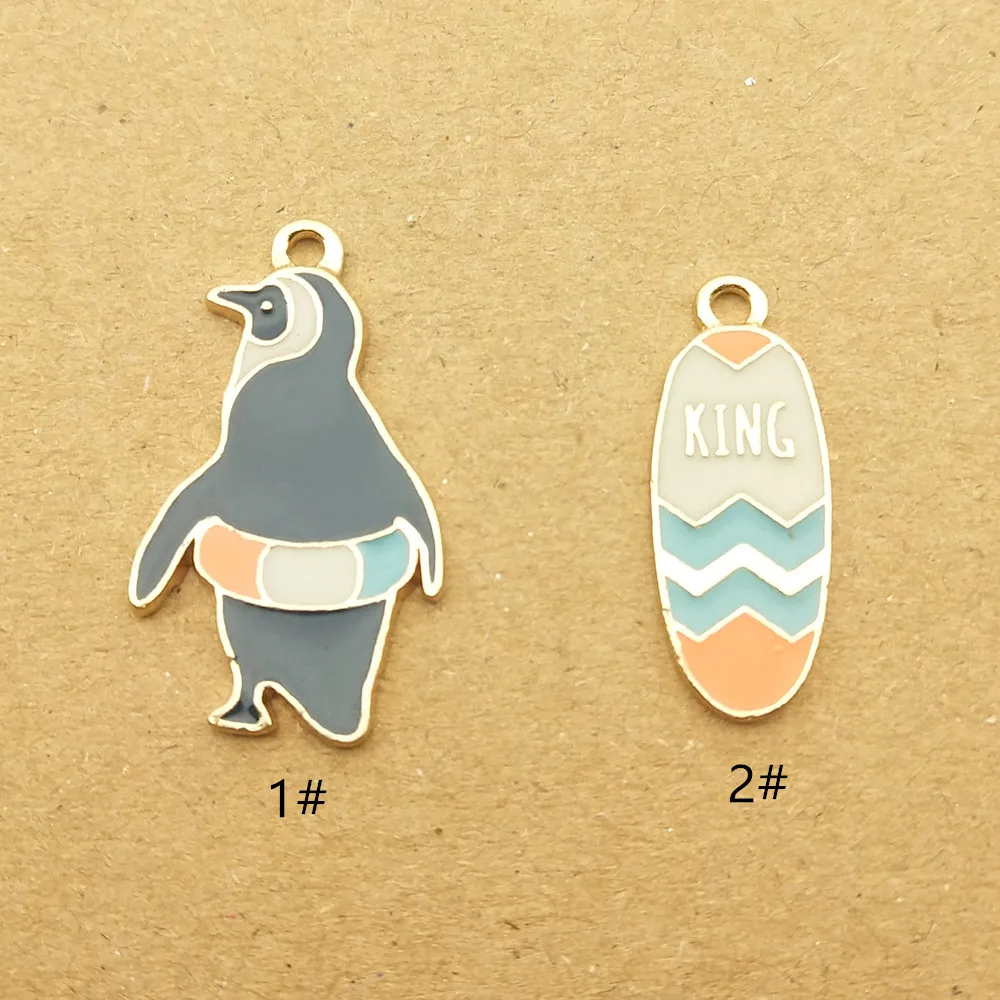 

10pcs enamel penguin charm KING charm for jewelry making and crafting fashion earring pendant necklace bracelet charm