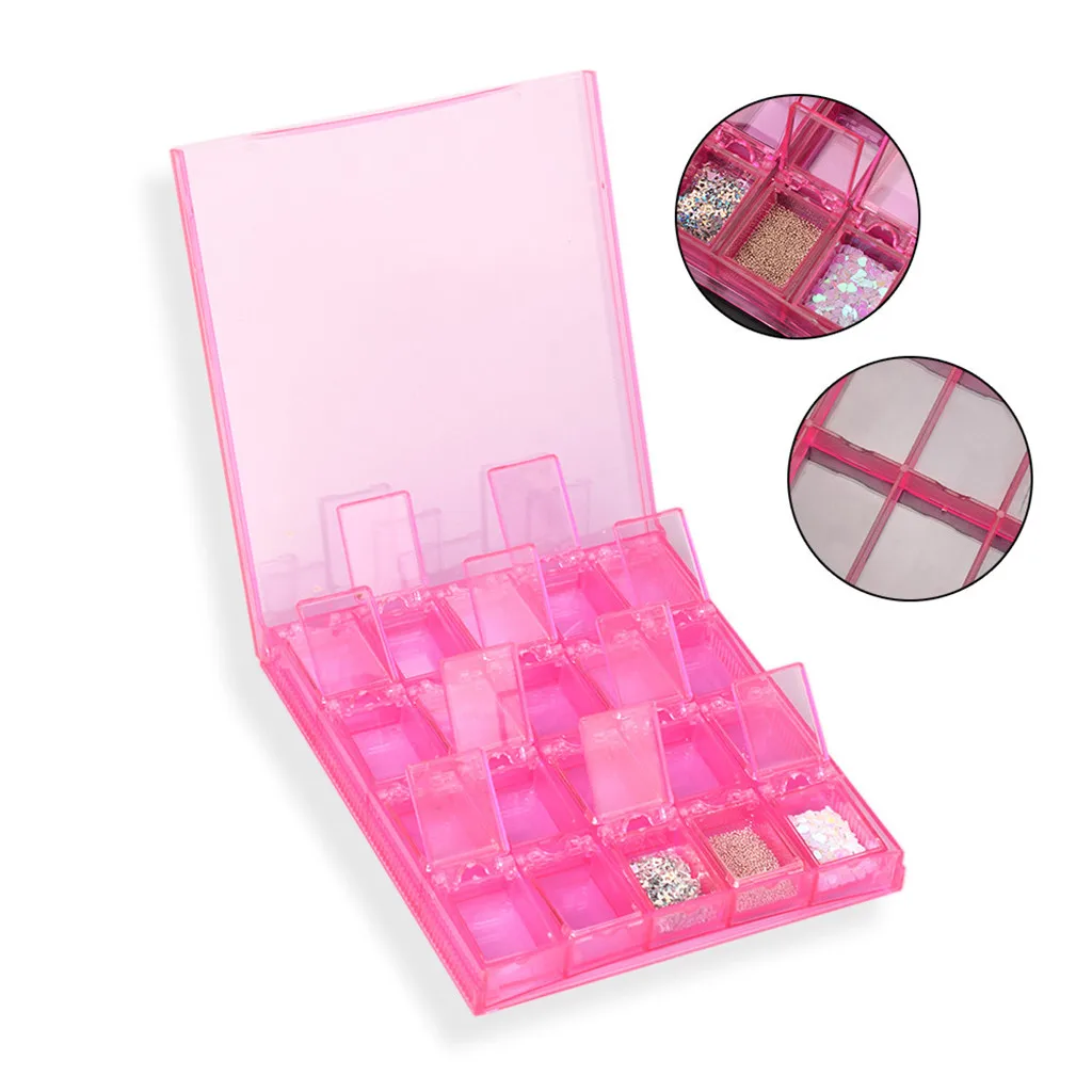 

20 сетки ювелирные изделия Пластик хранение для принадлежностей для дизайна ногтей съемный Ювелирные изделия из кристаллов коробка-Органай...