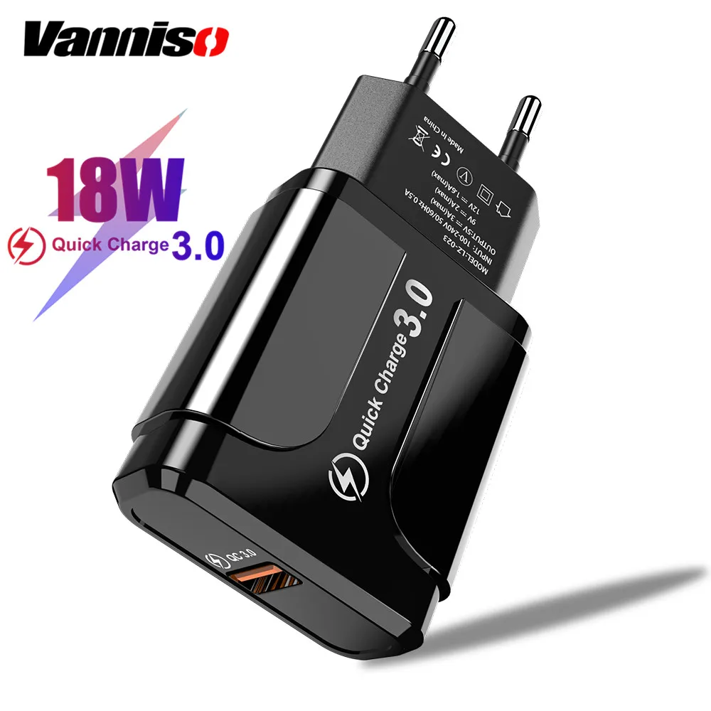 Vanniso 18 Вт QC 3 0 USB зарядное устройство Быстрая зарядка мобильный телефон для iPhone