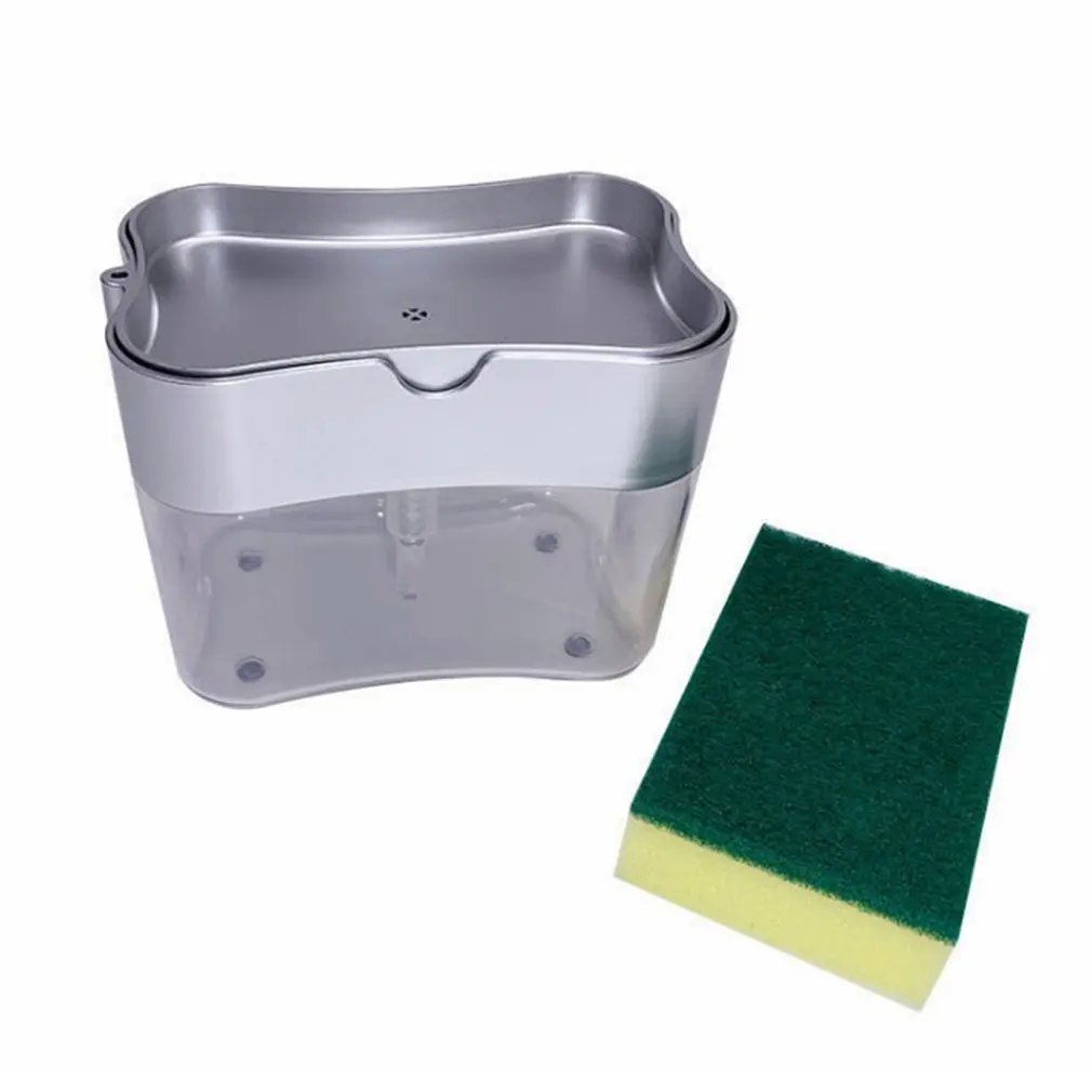 

Kitchen Essentials Dishwashing Brush Pot Artifact Press the Liquid Box Sponge Block with Strong Water Absorption