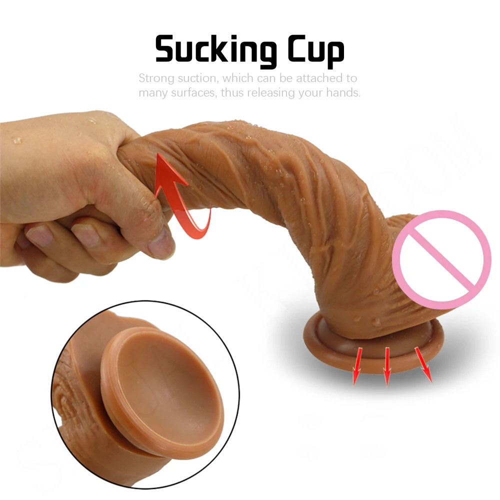 Огромный двухслойный силиконовый фаллоимитатор Iiquid мягкий реалистичный пенис