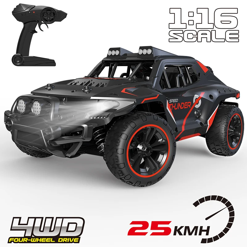 Гоночный автомобиль на радиоуправлении 2 4G 4WD высокоскоростной гоночный 1:16