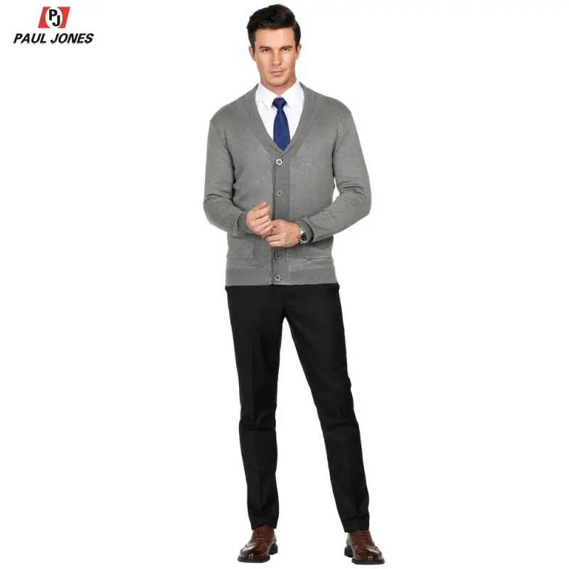 Пол Джонс Для мужчин вязаный жилет с v-образным вырезом для Свитер длинными