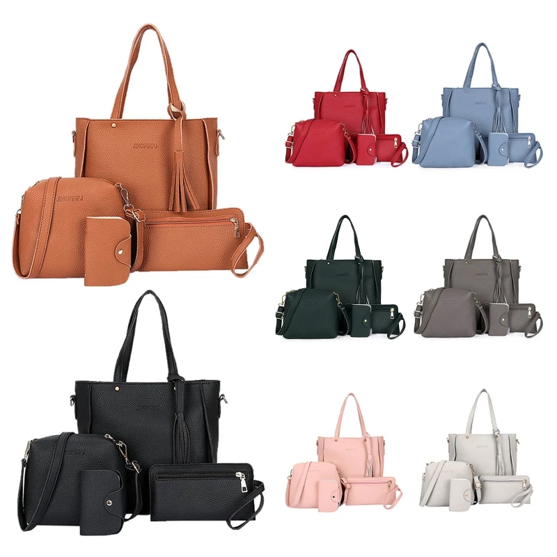 

Women Hand Bag 4pcs High Quality Women Lady Fashion Handbag Shoulder Bags Tote Purse Messenger Satchel Set