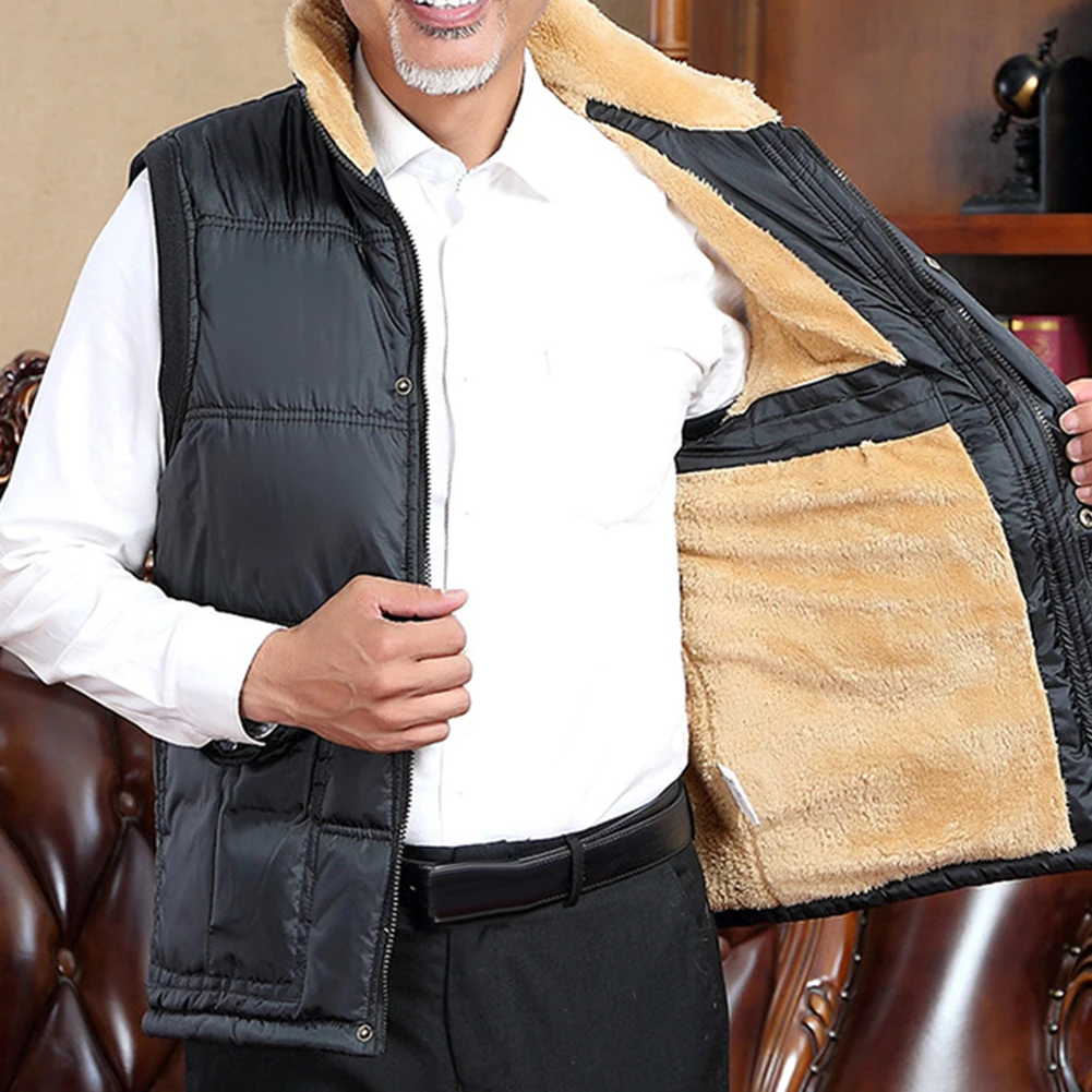 Размера плюс жилеты куртки зима пальто для мужчин стенд Цвет с флисовой