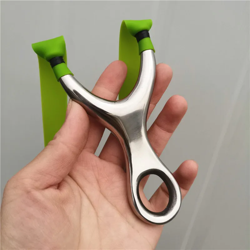 Рогатка из титановой стали с плоской резиновой лентой для охоты и стрельбы на