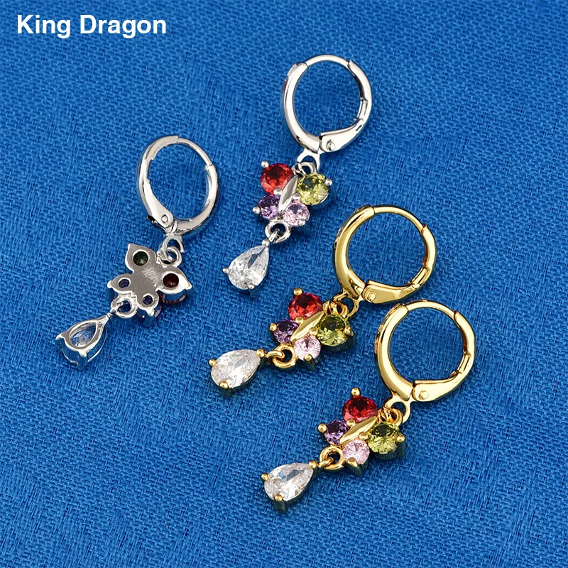 Новое поступление серьги капли с бабочкой и кубическим цирконием свадебные