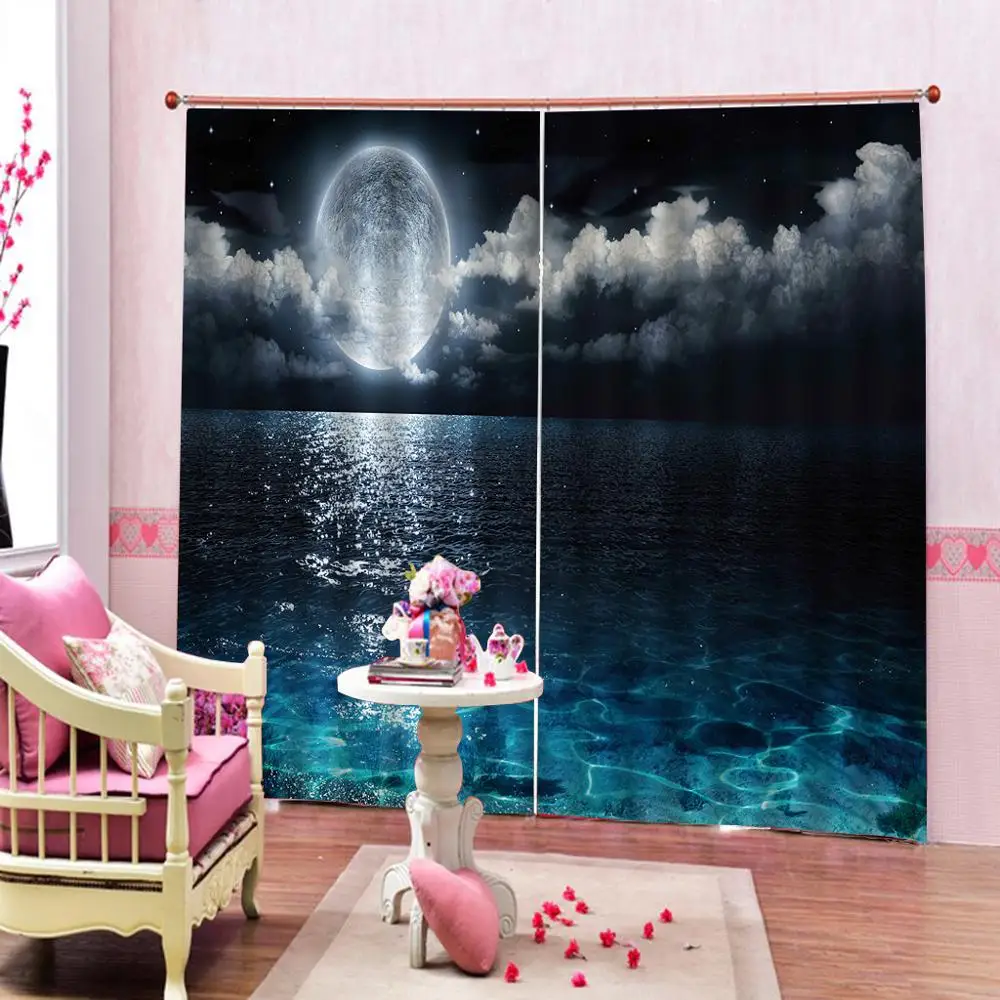 Psychedelic Moonlight занавеска для душа синий океан вода домашний декор гостиной спальни