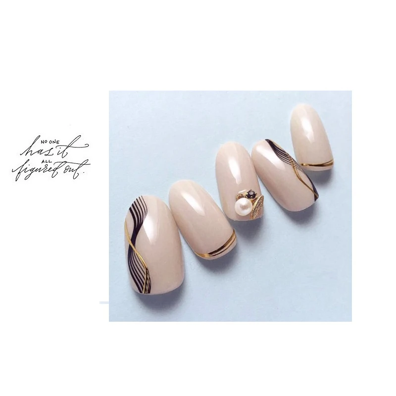 Japanese Series Black White Sticker Decals Tips Wave Nail Art Decoration Design Round Self Adhesive Sticksers For | Красота и