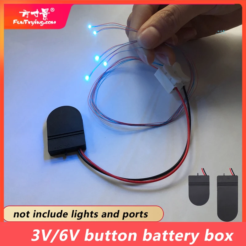 

2pcs Button Battery Box 3v/6v Sand Table Micro Battery Holder with Switch Cover to Send Terminal Led Light Wiring Cr2032