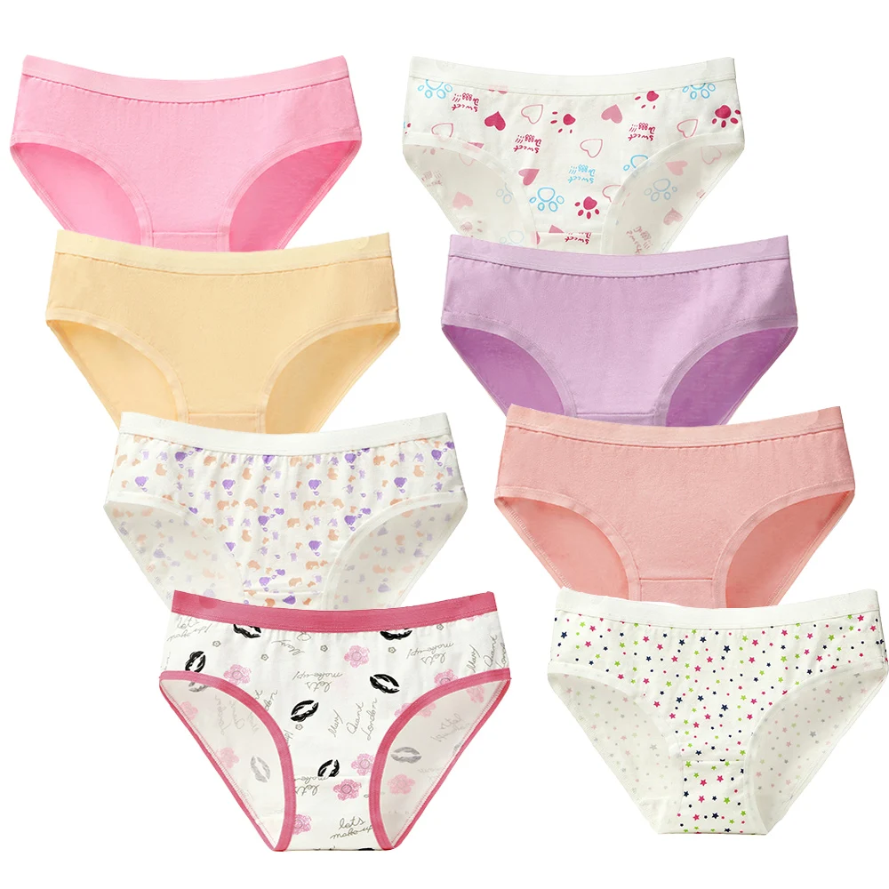 NK26-8pcs-8 8 шт./лот, женские хлопковые трусы, нижнее белье, сексуальные трусики с принтом, дышащие женские трусы, женское нижнее белье размера плюс 3XL - Цвет: NK26-8pcs-8