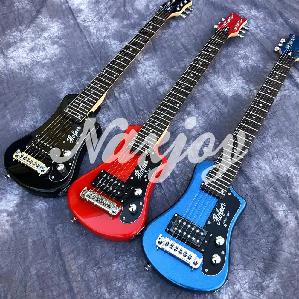 balck rot blau mini gitarre hofner shorty protable anfänger reise gitarre kind elektrische guitarra free global shipping