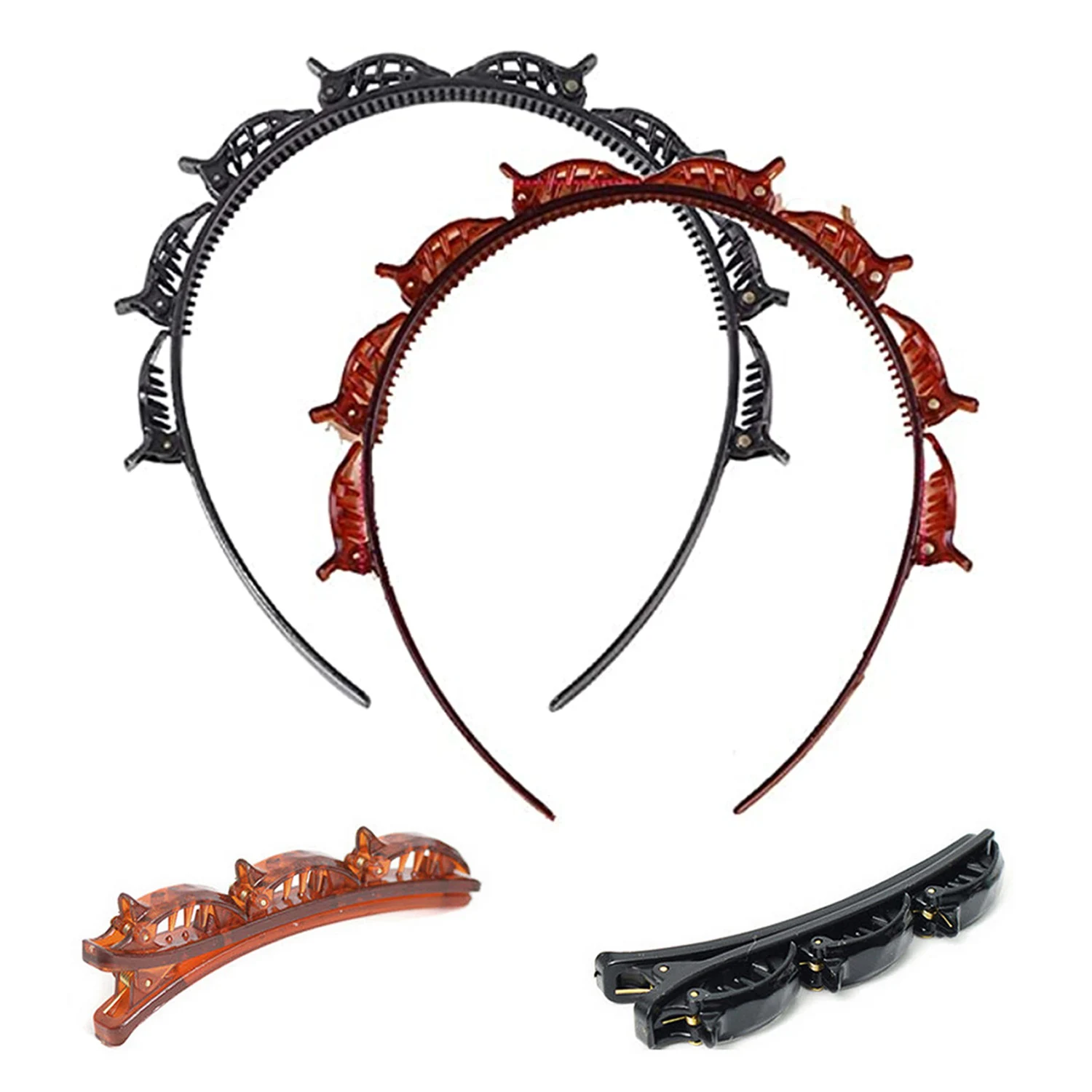 2 шт. двойная челка прическа закрутка шпильки плетеная повязка на голову обруч