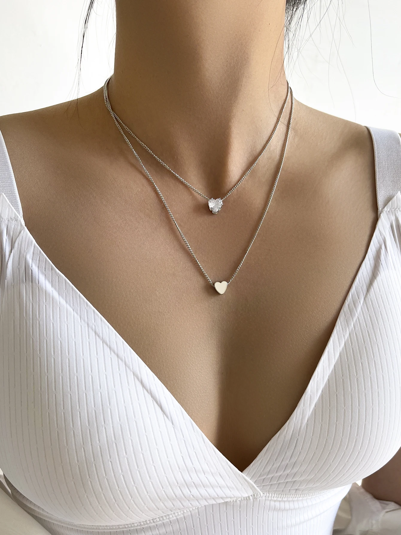 

Stillgirl Vintage Multilayer Clover Pendant Necklace for Women Charms Heart Pearl Crystal Double Chains Za Gift Fashion Jewelry