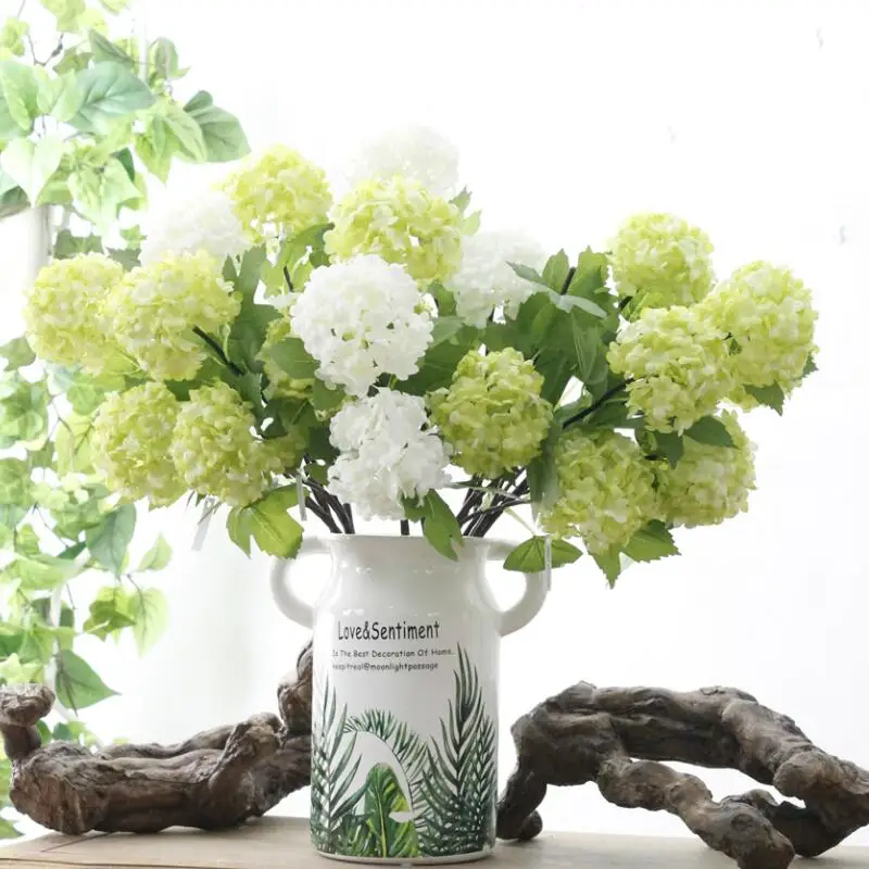 

Искусственные гортензии с двумя цветами, Декор для дома, вечерние НКИ, свадьбы, рождественские осенние украшения, искусственный цветок LX2424