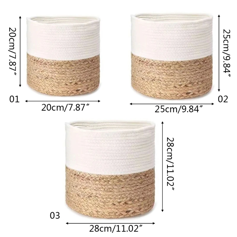 

Hand Woven Planter Basket Indoor Outdoor Flower Pot Plant Container Laundry Toy Storage Home Decoration 3 Sizes