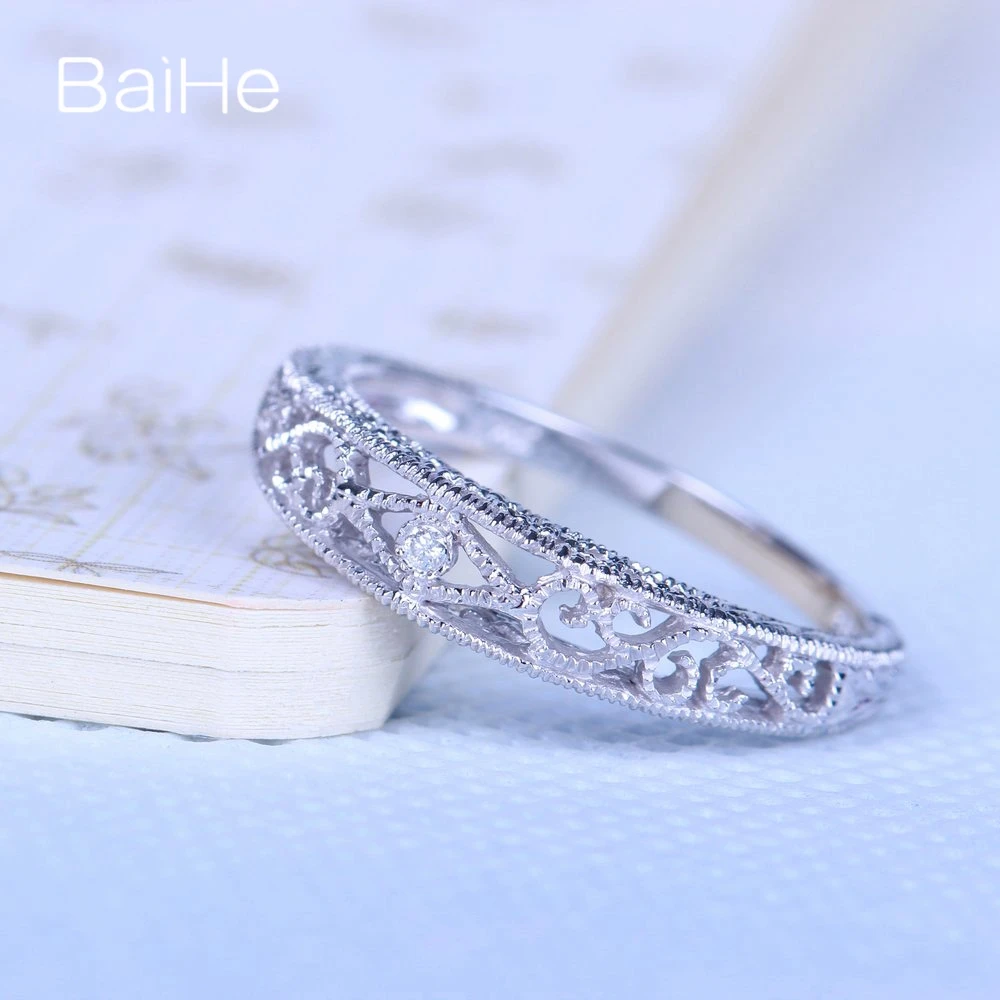 BAIHE стерлингового серебра 925 0.005CT H/SI круглый сверкающий Природные Алмазы