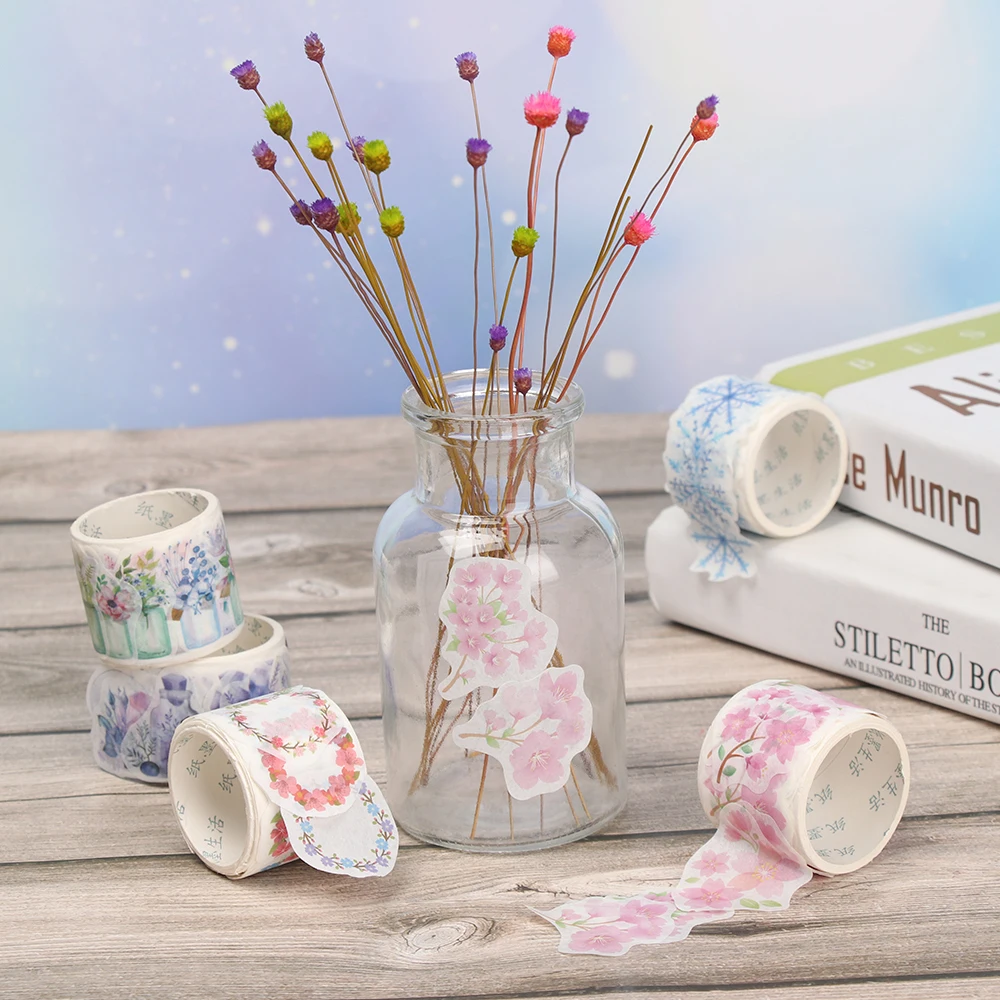 64 шт./цветочный сверток лепестки лента DIY Декор маскирующая дневник в стиле