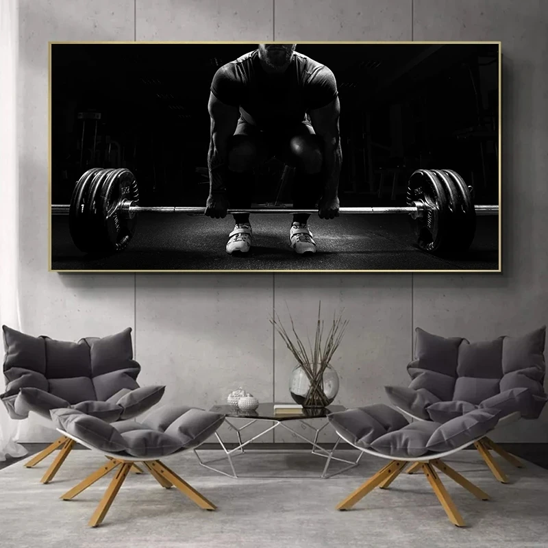 

Weightlifting Man Poster Bodybuilding Fitness Exercise Poster Wall Art Canvas To Draw Posters and Prints for Home Decoration