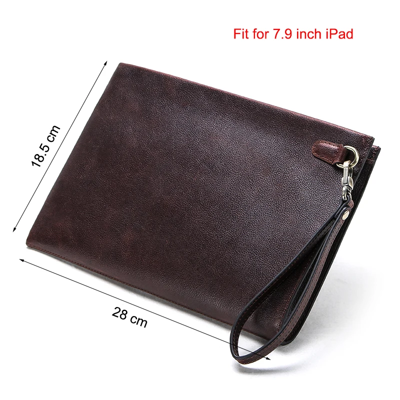 CONTACT'S Мужской клатч из натуральной кожи от бренда с металлическим ремешком