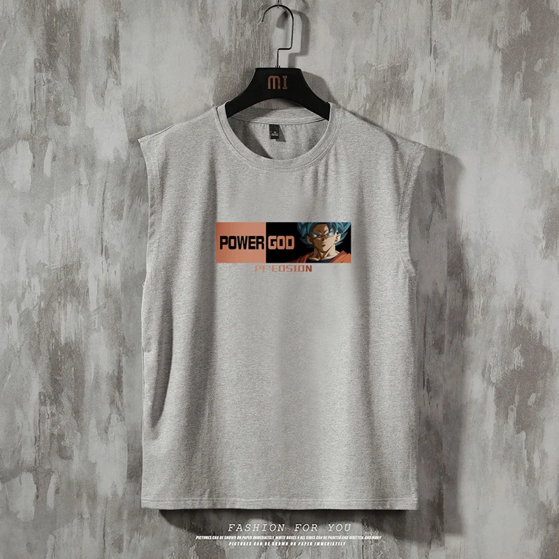 Майка мужская с буквенным принтом модная тенниска без рукавов повседневный