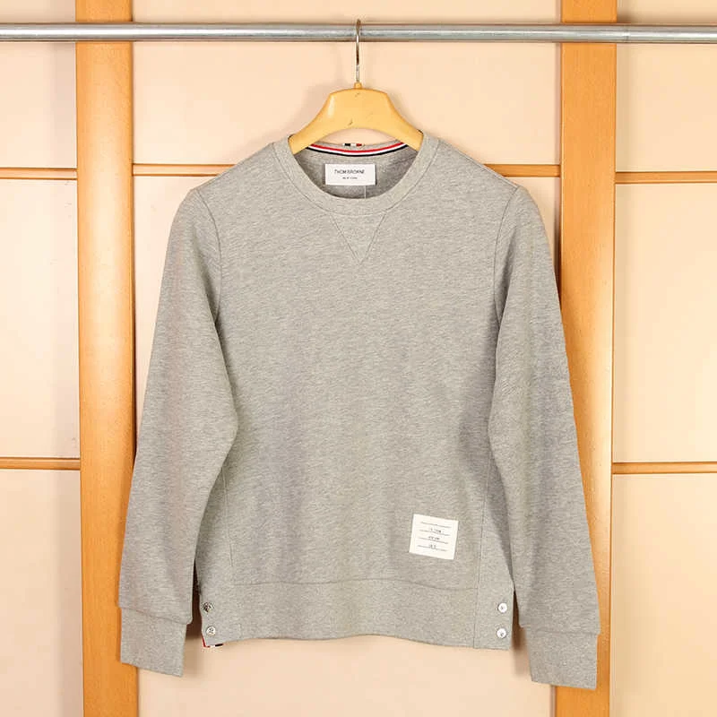 

2021 модные брендовые толстовки TB с круглым вырезом, весенние хлопковые однотонные спортивные пуловеры для мужчин и женщин, Тонкая Повседнев...