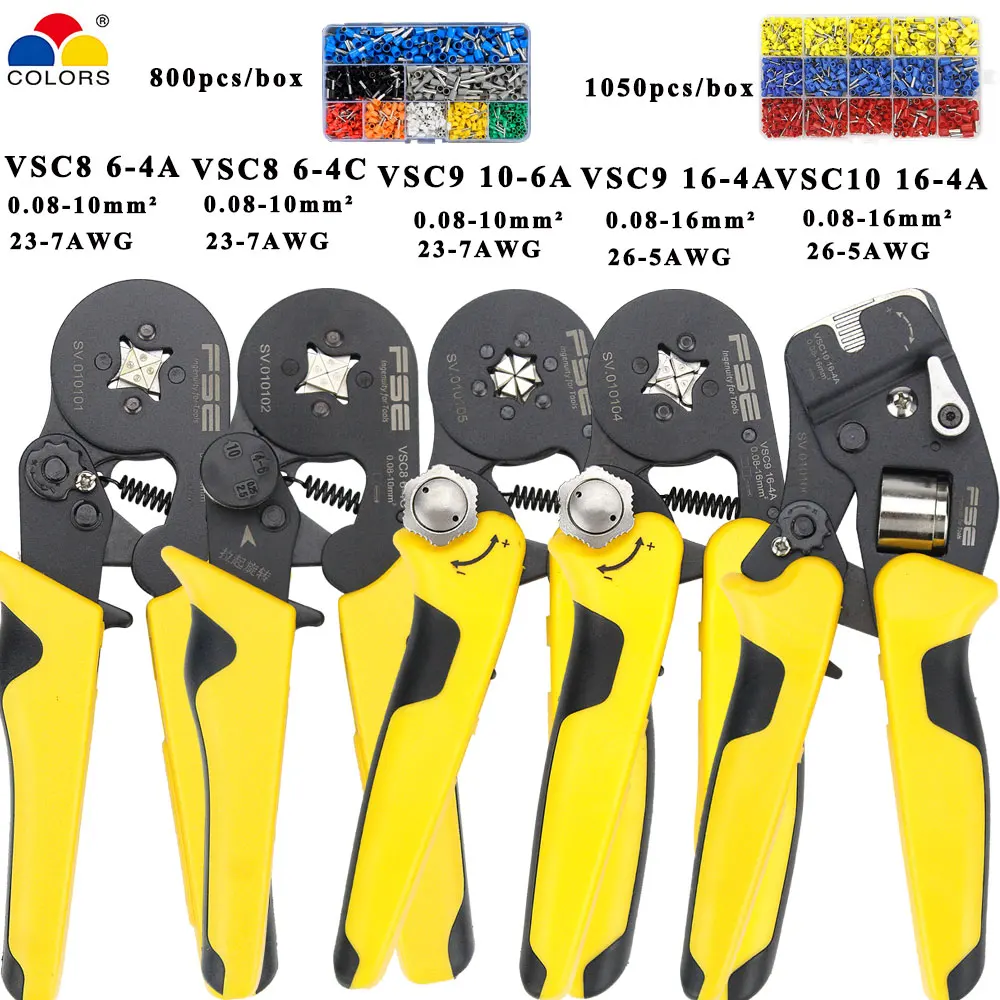 VSC9-16-4A 0 08-16 мм ^ 2 23-5AWG VSC10 16-4A регулируемые точные обжимные плоскогубцы трубка шнур