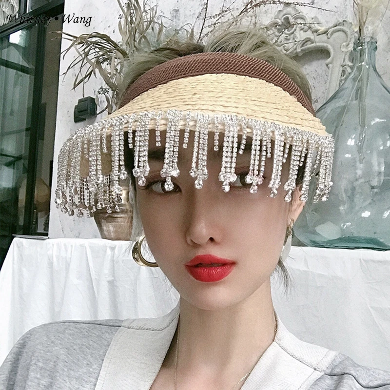 Летние модные дизайнерские Стильные Шапки WHITNEY WANG 2019 с блестящими бриллиантами и