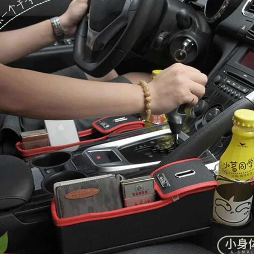 Car Seat Gap Organizer PU Leather Storage Box For Nissan X-Trail Terrano Qashqai Sentra Altima versa 350z nv200 | Автомобили и