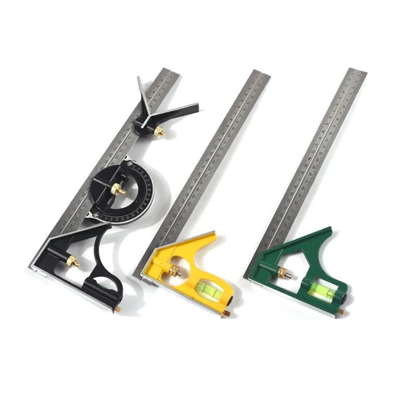 300mm Adjustable Stainless Steel Combination Square Angle Ruler 45/90/180 Degree Multifunctional Woodworking Measuring Tool | Инструменты