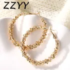 ZZYY круглые серьги-кольца для женщин корейская мода эффектные золотые панк очаровательные серьги кавайные ювелирные изделия для вечерние Ринок Y2k аксессуары 2021