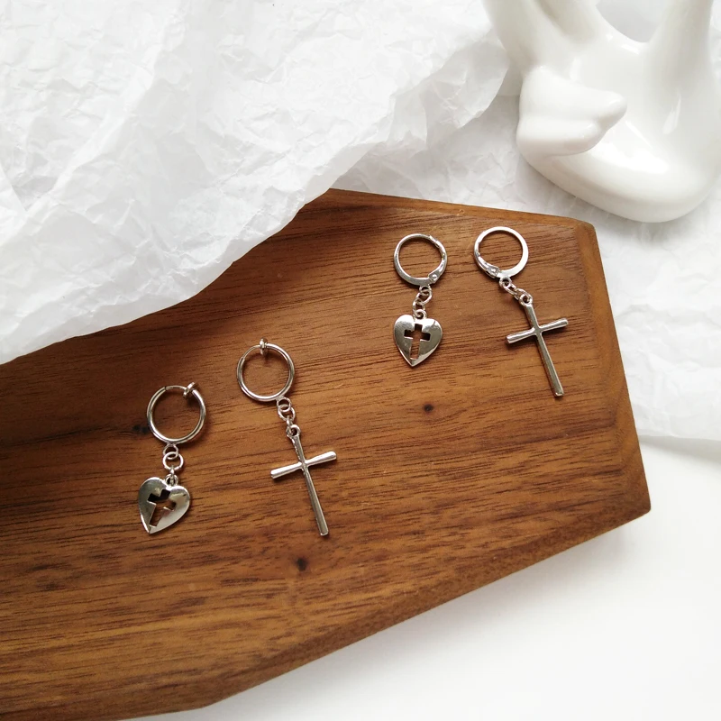 2019 новый круглый серебряного цвета кресты простые Подвесные серьги корейская