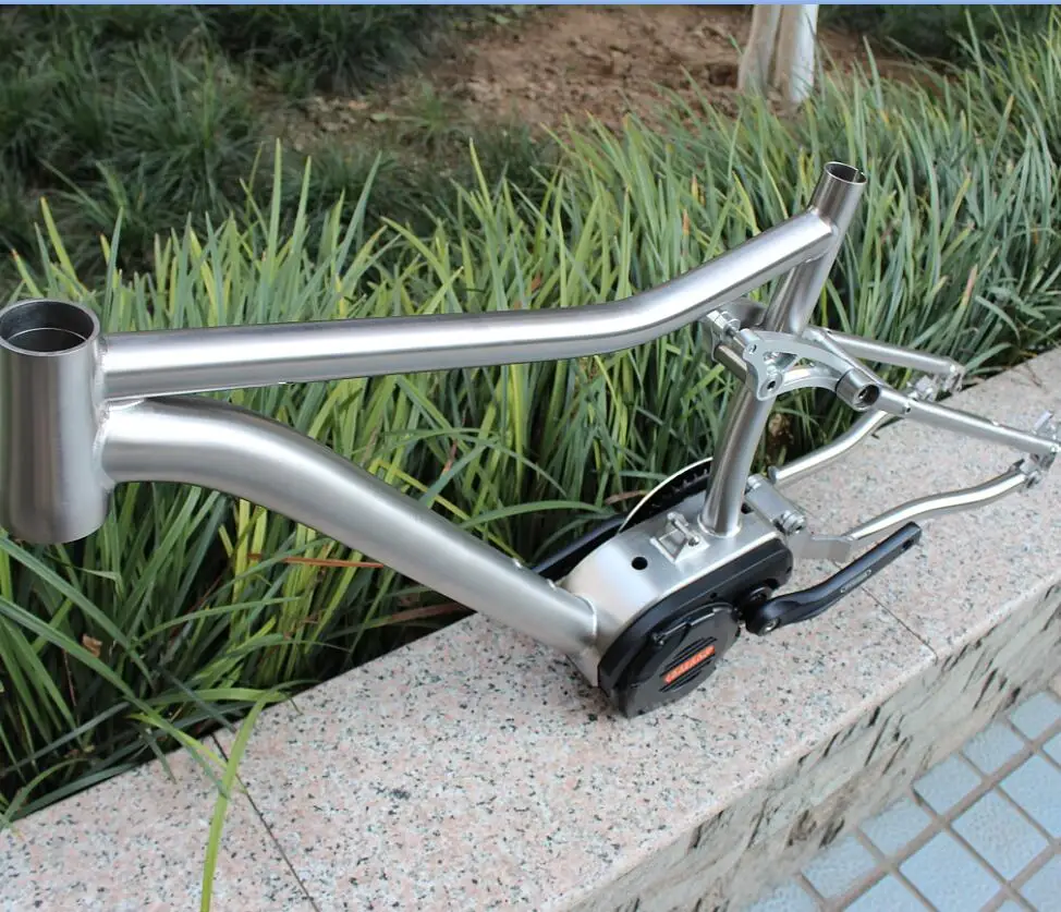 Новый дизайн титановая подвеска рама велосипеда с bafang мост/шестерни коробка