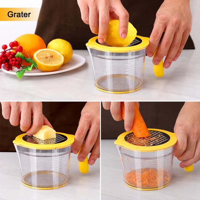 

Lemon Juicer Manual Juicer, Fruit Juicer with Built-in Measuring Cup, Non-Slip Silicone Handle