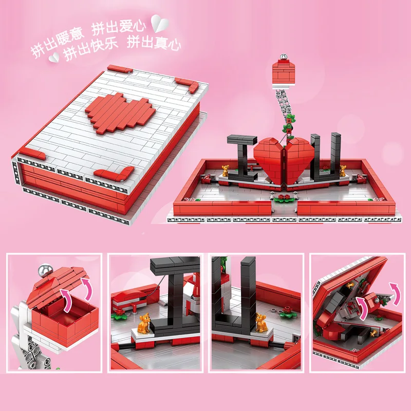 Mould King JK Love 520 Creative Toys The Romantic Story Book Building Blocks Assembly Bricks Kids Christmas brithday Gift | Игрушки и