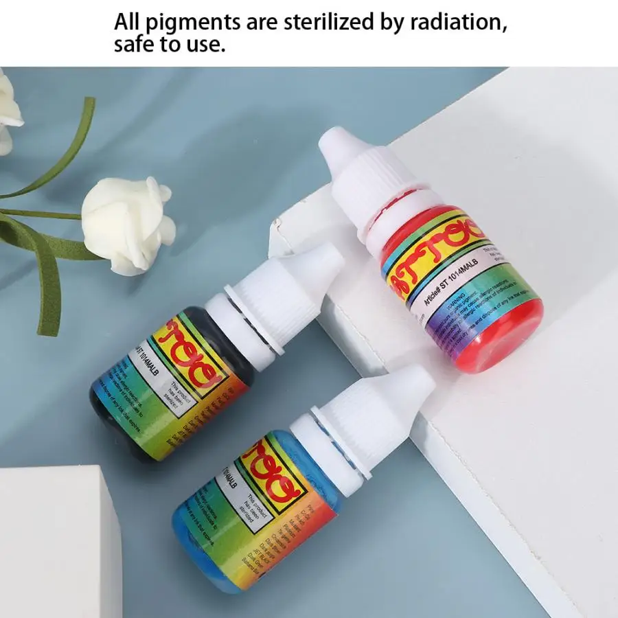 10 мл/уп. полуперманентные чернила для татуировок стойкие черный + красный