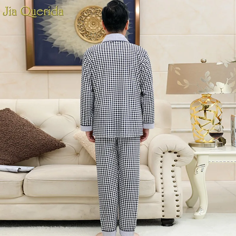 Мужская пижама с китайскими пуговицами для пижамы Кардиган длинным рукавом