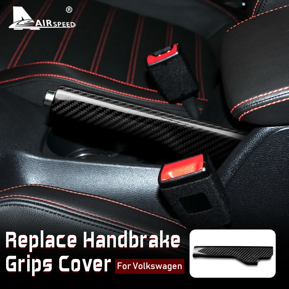 

AIRSPEED for Volkswagen VW Jetta MK3 Golf 6 MK6 EOS Scirocco Accessories Carbon Fiber Handbrake Cover Hand Parking Brake Handle