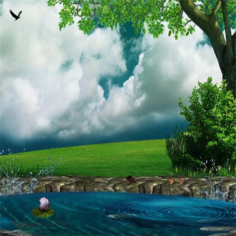 Nitree Фото Студия фотография Фон джунгли мультфильм HD узор Орхидея Виниловый фон